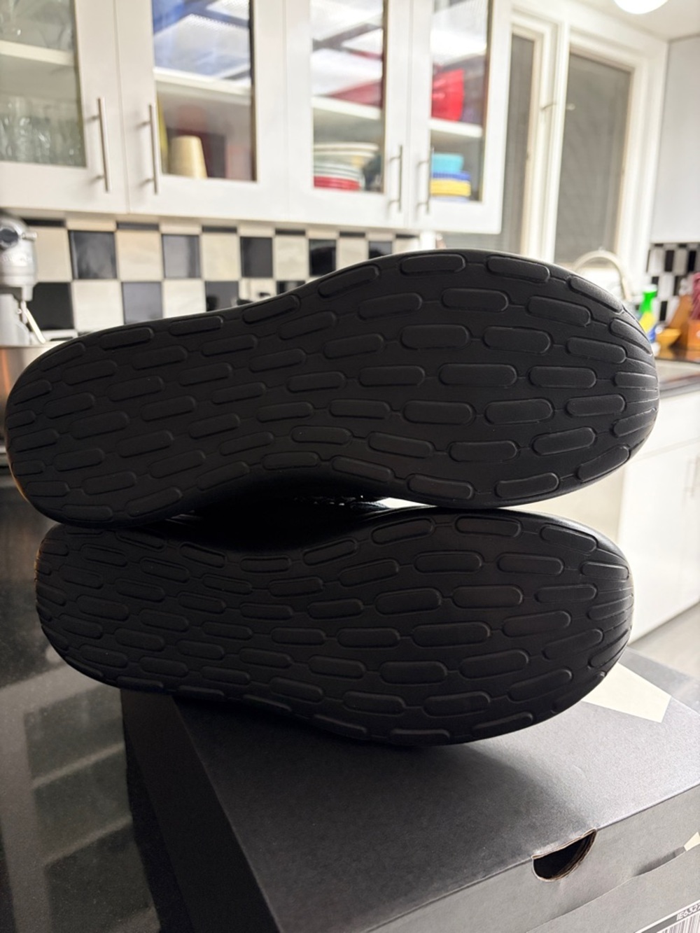 adidas Men's Slip-On Knit Sneakers in Black - Picture 6 of 6
